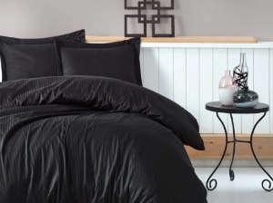 Κλινοσκεπάσματα Elegant Stripe Μαύρο (Σατέν Deluxe)