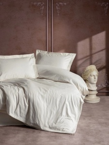 Κλινοσκεπάσματα Elegant Stripe Ecru (Σατέν Deluxe)