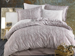 Κλινοσκεπάσματα Jacquard Καφέ (Σατέν Deluxe)