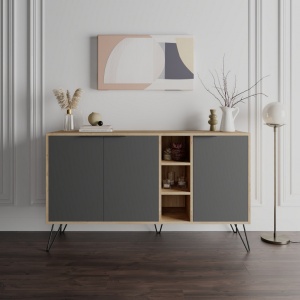 Κονσόλα Clara Console Oak-Ανθρακί