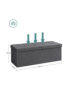 Κουτί Αποθήκευσης, Songmics, LSF76GYZ, Γκρι, 300 Kg, 110 x 38 x 38 cm - Img 6
