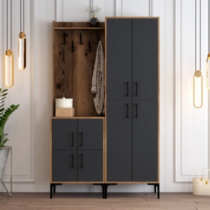 Κρεμάστρα BerlinBA Walnut-Ανθρακί