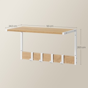 Κρεμάστρα Vasagle, LCR830W09, Natural, 50 x 24.2 x 26.5 cm - Img 8
