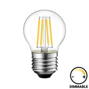 Λαμπτήρας LED G45 Dimmable 4W E27, Διάφανο, 6.4x6.4x14.7 cm