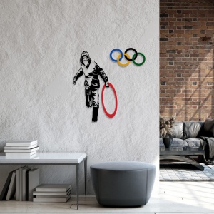 Μεταλλικός πίνακας Banksy Πολύχρωμος 62x61 cm - Img 3