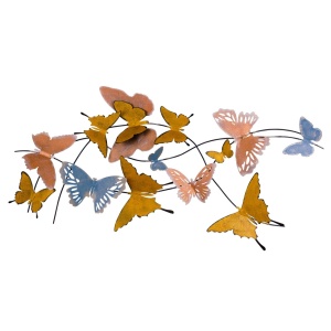 Μεταλλικός πίνακας Butterflies Πολύχρωμος 105x8x57 cm - Img 7