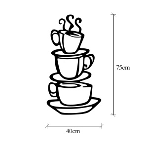 Μεταλλικός πίνακας Coffee Μαύρο 40x75 cm - Img 5
