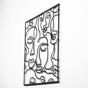 Μεταλλικός πίνακας Faces Μαύρο 52x70 cm - Img 3