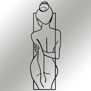 Μεταλλικός πίνακας Female Μαύρο 24x69 cm - Img 5