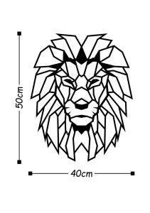 Μεταλλικός πίνακας Lion Μαύρο 40x50 cm - Img 3