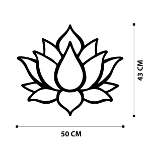 Μεταλλικός πίνακας Lotus Μαύρο 50x43 cm - Img 6