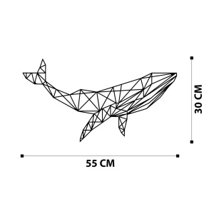 Μεταλλικός πίνακας Whale Μαύρο 56x31 cm - Img 6