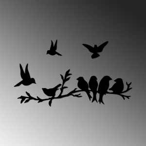 Μεταλλικό Διακοσμητικό Τοίχου Bird Community, Μαύρο, 13x13 cm - Img 4