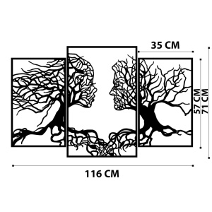 Μεταλλικό Διακοσμητικό Τοίχου Love Tree, Μαύρο, 116x71 cm - Img 6