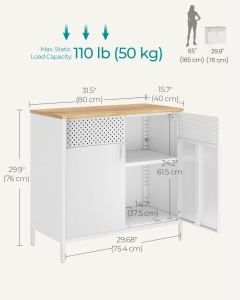 Μεταλλικό Ντουλάπι αρχειοθήκη Songmics Λευκό 80x40x76 cm - Img 7