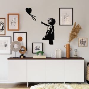 Μεταλλικός πίνακας Banksy Μαύρο 105x85 cm