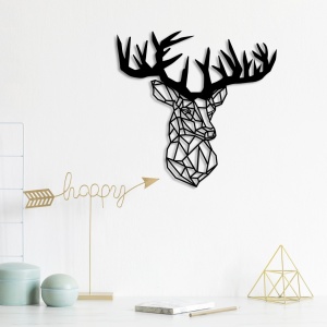 Μεταλλικός πίνακας Deer3 Μαύρο 50x49 cm