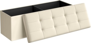 Μπαούλο Αποθήκευσης Κρεμ Songmics 38 x 110 x 38 cm