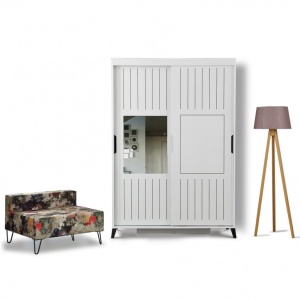 Ντουλάπα Pasific Home Fuga - 120 Parlak Beyaz Dolap