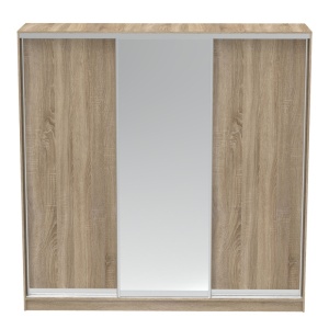 Ντουλάπα dormitor με 2 Συρόμενες Πόρτες με Καθρέφτη Aparador Pako World Sonoma 240x60x240 cm - Img 3