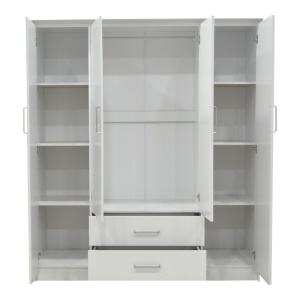 Ντουλάπα Olympus με 4 Πόρτες και Συρτάρια Λευκό 159x57x183 cm - Img 3