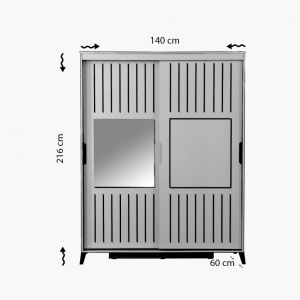 Ντουλάπα PasificHomeFuga-140ParlakBeyazDolap Shiny Λευκό - Img 6