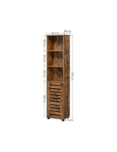 Ντουλάπι Αποθήκευσης Μπάνιου, Vasagle, Καφέ Rustic, 40 x 30 x 167 cm, BBK160X01 - Img 7