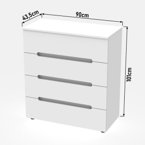 Ντουλάπι με Συρτάρια Afina Pako World Λευκό 90x44x101 cm - Img 6