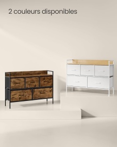 Ντουλάπι με Συρτάρια Songmics Μπεζ 98.2x29x70 cm - Img 6