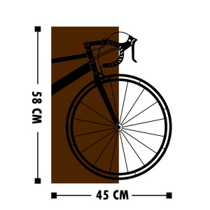 Πίνακας από ξύλο και μέταλλο Bisiklet Καρυδί 45x58 cm - Img 3