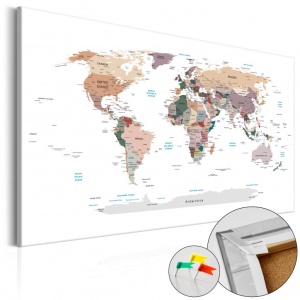Πίνακας από φελλό - Where Today? [Cork Map] 90x60 cm