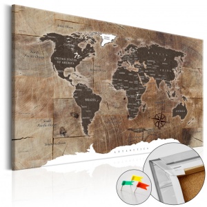 Πίνακας από φελλό - Wooden Mosaic [Cork Map] 90x60 cm