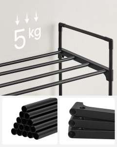 Παπουτσοθήκη, Songmics, Μαύρο, 92x30x54 cm - Img 5
