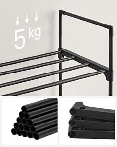 Παπουτσοθήκη, Songmics, Μαύρο, 92x30x55 cm - Img 5