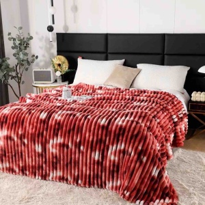 Παχιά Κουβέρτα Cocolino Stripe V16 Μάρμαρο Κόκκινη 200x230 cm - Img 2
