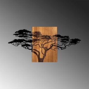 Πίνακας από ξύλο και μέταλλο Acacia Μαύρο 144x3x70 cm - Img 6