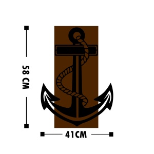 Πίνακας από ξύλο και μέταλλο Anchor Καρυδί 41x58 cm - Img 3