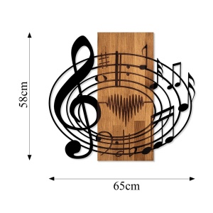 Πίνακας από ξύλο και μέταλλο Musical Καρυδί 58x67 cm - Img 6