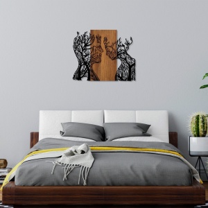 Πίνακας από ξύλο και μέταλλο Tree Καρυδί 58x70 cm - Img 2