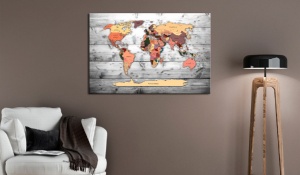 Πίνακας από φελλό - Direction World [Cork Map] 60x40 cm - Img 2