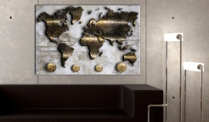 Πίνακας από φελλό - Golden Journey [Cork Map] 60x40 cm - Img 2