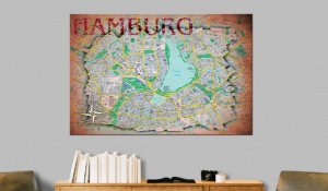 Πίνακας από φελλό - Hamburg [Cork Map] 120x80 cm - Img 2