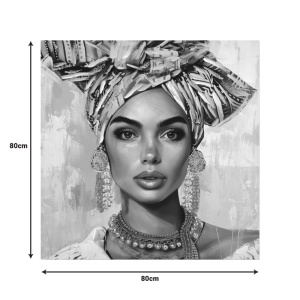Πίνακας καμβά Turban E Inart, Pako World, 80x3x80 cm - Img 2
