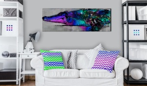 Πίνακας - Blue Alligator 120x40 cm - Img 2