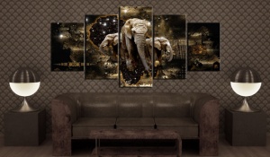Πίνακας - Brown Elephants 100x50 cm - Img 2