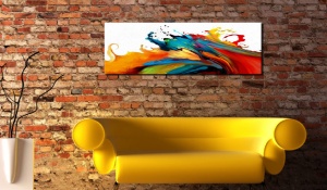Πίνακας - Colorful Storm 135x45 cm - Img 2