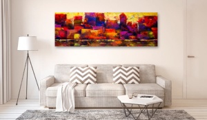 Πίνακας - Colourful City Skyline 120x40 cm - Img 2