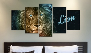 Πίνακας - Gold lion 200x100 cm - Img 2