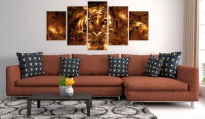 Πίνακας - Golden Tiger 200x100 cm - Img 2