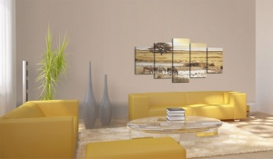 Πίνακας - Zebras on a savannah 200x100 cm - Img 2